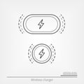 Wireless charger line icons