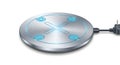 Wireless Charger Pad with Blue Light Accents on White Background Royalty Free Stock Photo