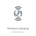 Wireless charging icon vector. Trendy flat wireless charging icon from artificial intellegence and future technology collection Royalty Free Stock Photo