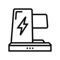 wireless charging line icon vector illustration