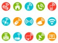 Wireless commuincation button icons set Royalty Free Stock Photo