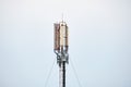 Wireless Communication Antenna Various GPS, cellphone, 3G, 4G and 5G equipped telecommunication tower on blue sky copy Royalty Free Stock Photo