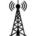 Wireless Communication Radio Tower Vector for Technology Design and Illustrations Royalty Free Stock Photo
