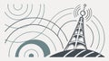 Wireless Communication Tower: Network Connectivity Icon Design, vector design Generative AI Royalty Free Stock Photo