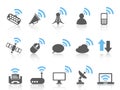 Wireless communications icon,blue series Royalty Free Stock Photo