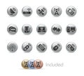 Wireless & Communications // Metal Button Series Royalty Free Stock Photo