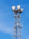 Wireless communications tower, 5G, 4G, radio. Royalty Free Stock Photo