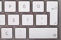 Wireless computer keyboard top view detail studio shot Royalty Free Stock Photo