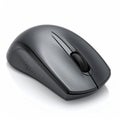 Wireless Computer Mouse in Dark Gray with Scroll Wheel and Buttons on White Background Royalty Free Stock Photo