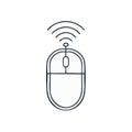 Wireless Computer Mouse Doodle Style Icon Hand Drawn Black Outline for Tech and Device Concepts Royalty Free Stock Photo
