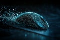 Wireless computer mouse generating a stream of binary code, embodying the concept of digital communication and technology Royalty Free Stock Photo