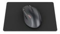 Wireless computer mouse on mousepad, 3D rendering Royalty Free Stock Photo