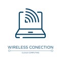 Wireless conection icon. Linear vector illustration from material devices collection. Outline wireless conection icon vector. Thin