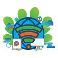 Wireless conection illustration. Flat vector icon. can use for, icon design element,ui, web, mobile app