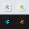 Wireless connection button icon set, Multicolor neumorphism button soft UI Design.