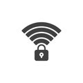 Wireless connection secured vector icon