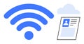 Wireless Connectivity Concept wireless Symbol with Cloud and Digital Profile ation Royalty Free Stock Photo