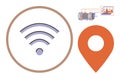 Wireless Connectivity, Location Tracking, and Data Visualization Symbol Set for IoT Applications Royalty Free Stock Photo