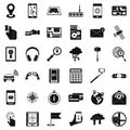 Wireless control icons set, simple style Royalty Free Stock Photo