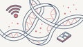 Wireless Data Connection: Abstract Tech Network Design, vector design Generative AI Royalty Free Stock Photo