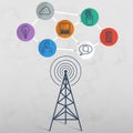 Wireless data network technology Royalty Free Stock Photo