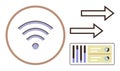 Wireless Data Transfer with Analytics Visualization and Connectivity Signals Royalty Free Stock Photo