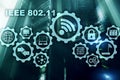 Wireless data transmission concept IEEE 802.11. Server background.