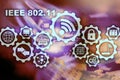 Wireless data transmission concept IEEE 802.11. Server background
