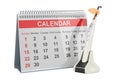 Wireless dental curing light LED with desk calendar, 3D rendering Royalty Free Stock Photo