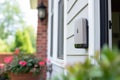 wireless doorbell installed outside of a house