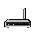 wireless dsl modem game pixel art vector illustration