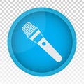 Wireless dynamic microphone flat color icon on a transparent background