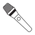 Wireless dynamic microphone line art icon for apps and websites