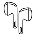 Wireless earbuds accessory icon, outline style