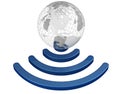 Wireless earth broadband symbol Royalty Free Stock Photo