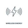 Wireless Energy line icon. Thin style element from future technology collection. Outline Wireless Energy icon for web design, apps