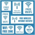 Wireless free signs set, wifi icons