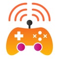 Wireless game controller flat icon. Joypad vector illustration isolated on white. Game console gradient style design