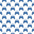 Wireless Game Controller vector Joypad colored seamless pattern