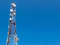 Wireless gsm antenna tower with copy space Royalty Free Stock Photo
