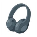 Wireless headphones, earphones black color. Audio equipment for music listening.