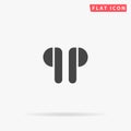 Wireless Headphones flat vector icon