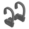 Wireless headphones hooks icon, isometric style