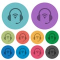 Wireless headset color darker flat icons