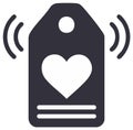 Wireless heart tag icon for favorite content and digital connection symbol Royalty Free Stock Photo