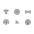 Wireless icon set. Vector icon. WiFi symbol. Internet symbol. Signal indicator. Translation icon