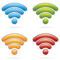Wireless Icons EPS Royalty Free Stock Photo