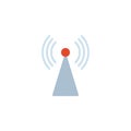 Wireless internet antenna flat icon Royalty Free Stock Photo