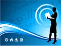 Wireless internet background with businesswoman Royalty Free Stock Photo