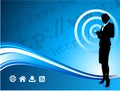 Wireless internet background with businesswoman Royalty Free Stock Photo